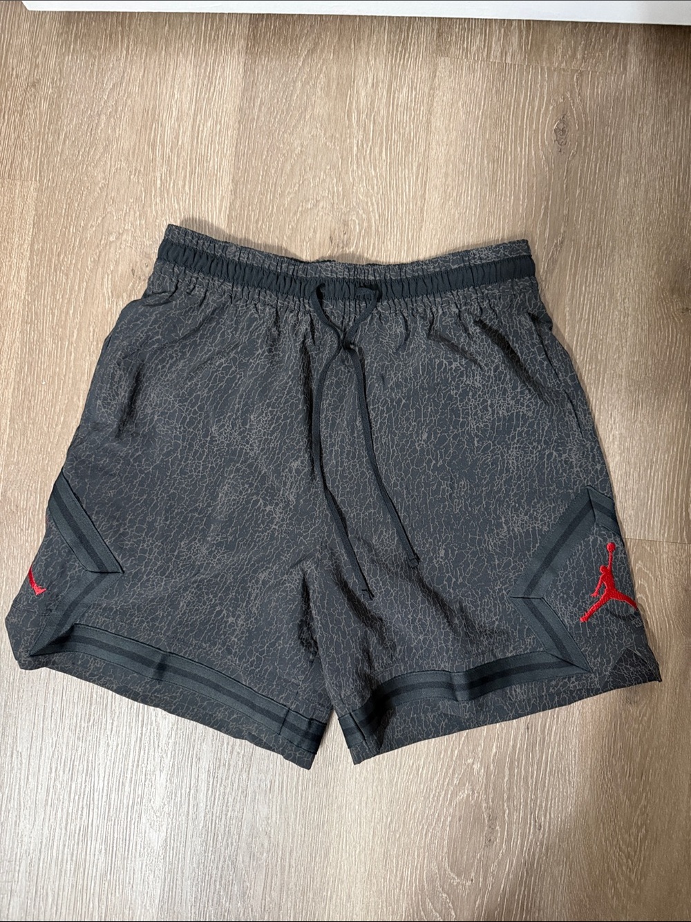 Jordan Men's Black Athletic Shorts with Red Jumpman